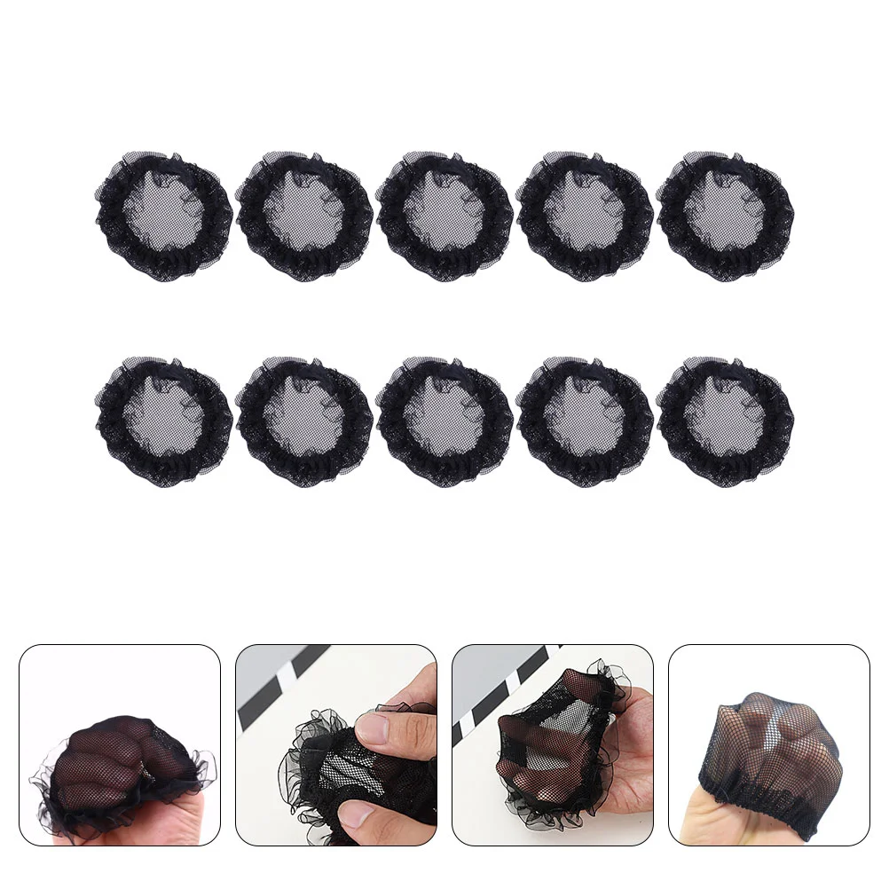 

10 Pcs Hair Net Set Tiara Dancer Snood Bun Nets Lace Elastic Hairnet Girl Headdress Child Holding