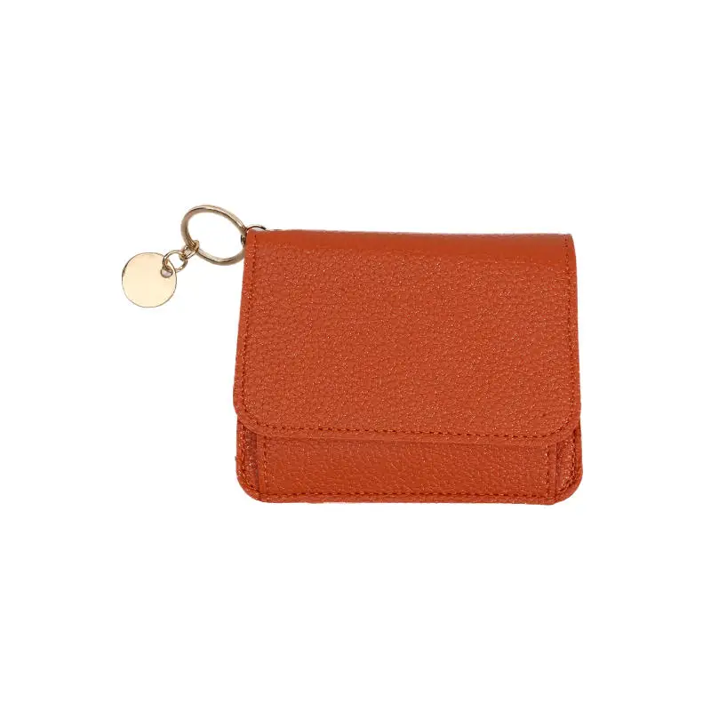 Vintage Solid Color Minimalist Bifold Wallet with Snap Closure