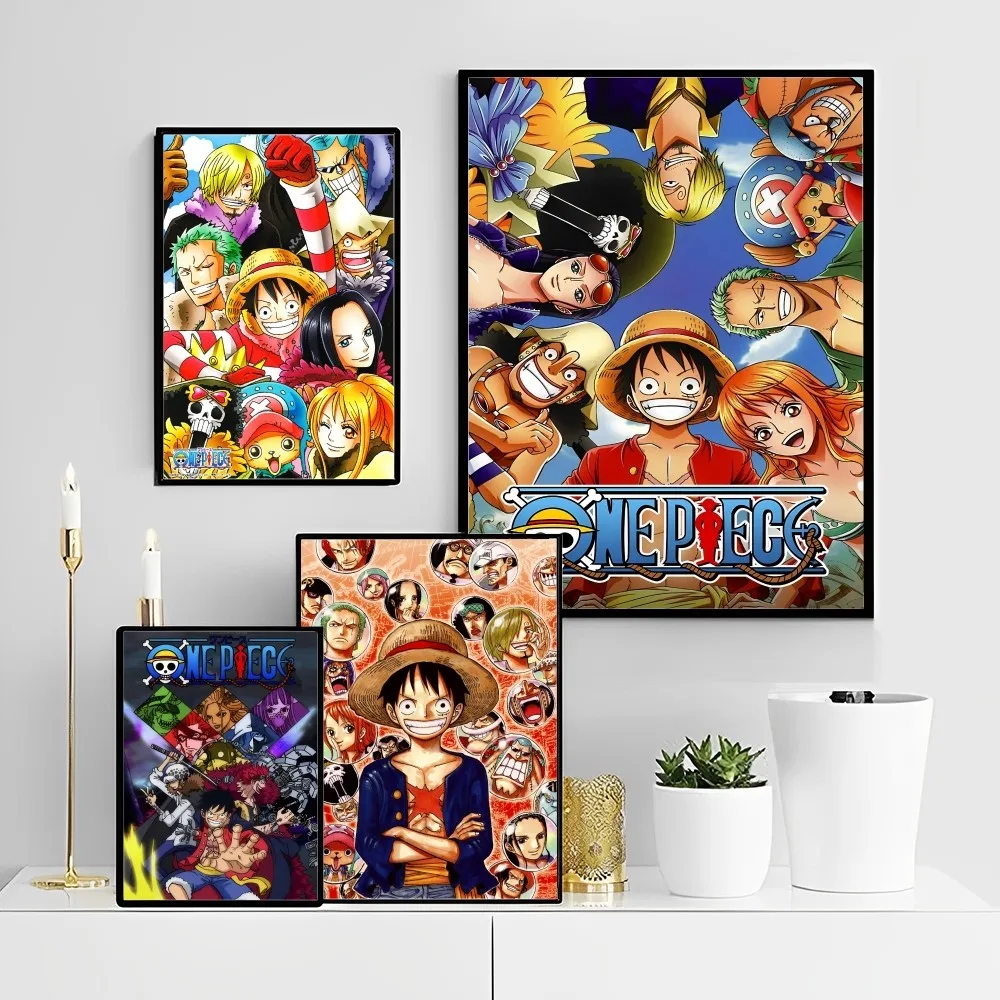 

Anime 0-ONE P-PIECE Poster Self-adhesive Art Poster Retro Kraft Paper Sticker DIY Room Bar Cafe Vintage Decorative