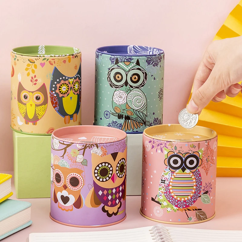Owl-Themed Metal Piggy Bank and Jewelry Organizer - Cute Home Decor & Stylish Savings Solution