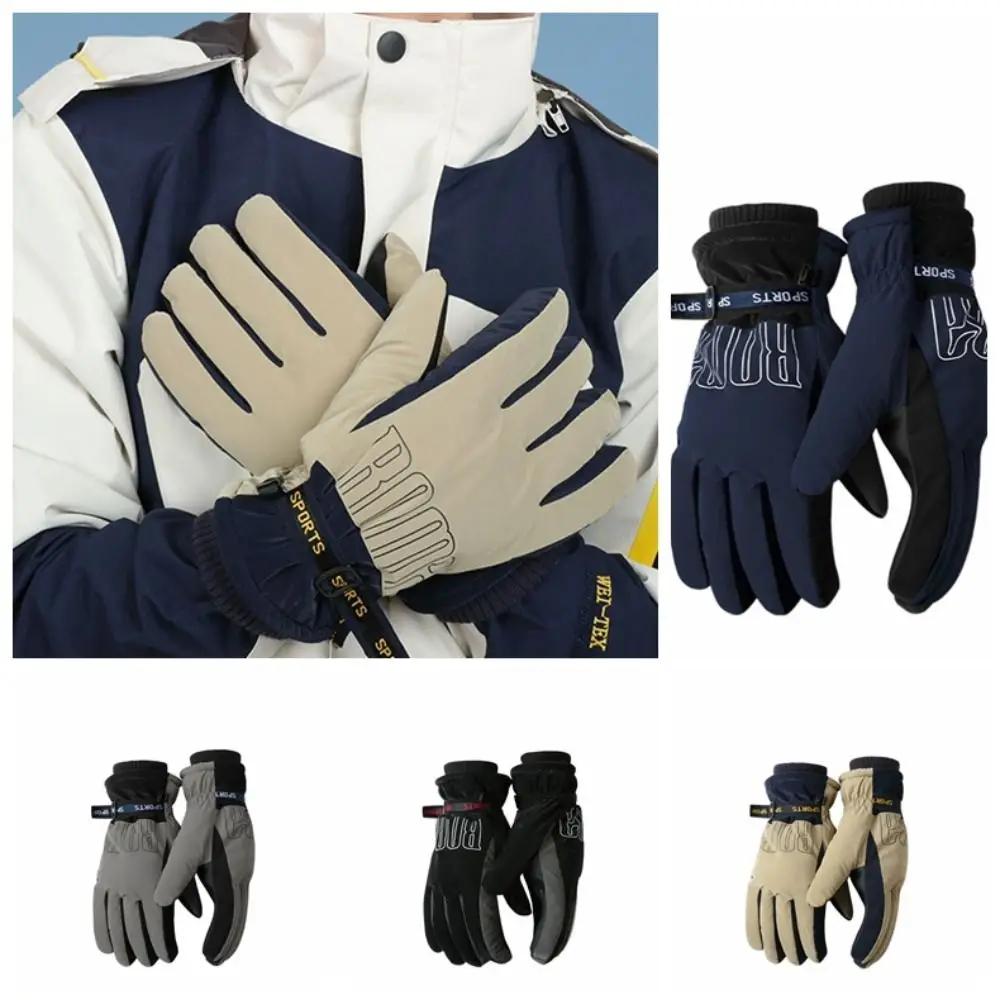 

Waterproof Cycling Gloves Riding Gloves Warm Snow Prevention Full Finger Gloves Anti-slip Thickening Ski Gloves Fitness