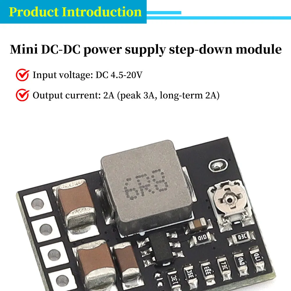 Mini-DC-DC-Abwärtswandler mit Eingangsspannungsbereich 4,5V-20V und Ausgangsspannungsbereich 1-16V/12V/9V/5V/3,3V 2A Netzteil – Detail 1