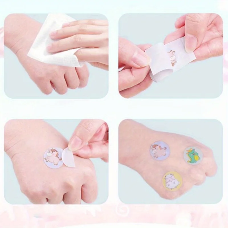 100/60/30pcs Cartoon Animal Bandages - Flexible Adhesive, Breathable Elastic Tape for Fingertips & Knuckles, Cute Cartoon Design