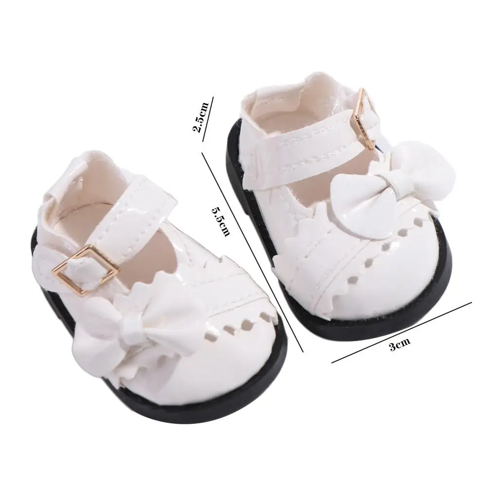 Dolls Accessories Handmade Boots 14 Inches Cotton Doll 5.5cm Doll Shoes Mini Bow Shoes Doll Casual Shoes Doll Leather Shoes