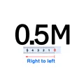 0.5m (Right to left)