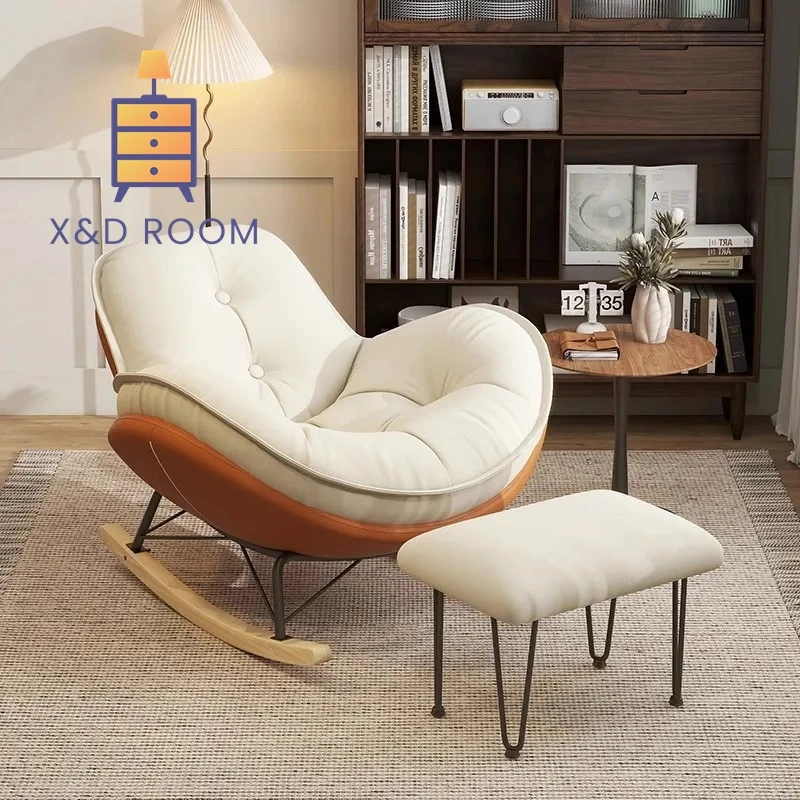 X&D Solid Wood Leisure Large Rocking Chair Can Lie On The Balcony