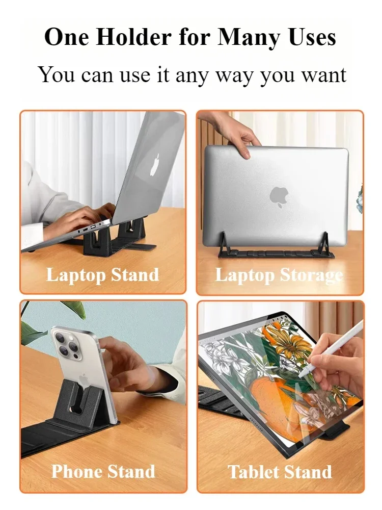 Eary Portable Foldable Laptop Stand Holder Vertical Heat Dissipation Riser Universal for Tablet Phone Notebook MacBook Air Pro