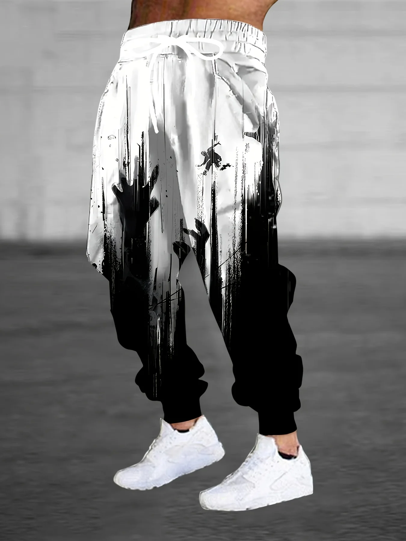 Herren-Freizeithose, Halloween-Geist-Handdruck-Design, geeignet für Outdoor-Jogginghosen, Herbst- und Wintermode im Freien