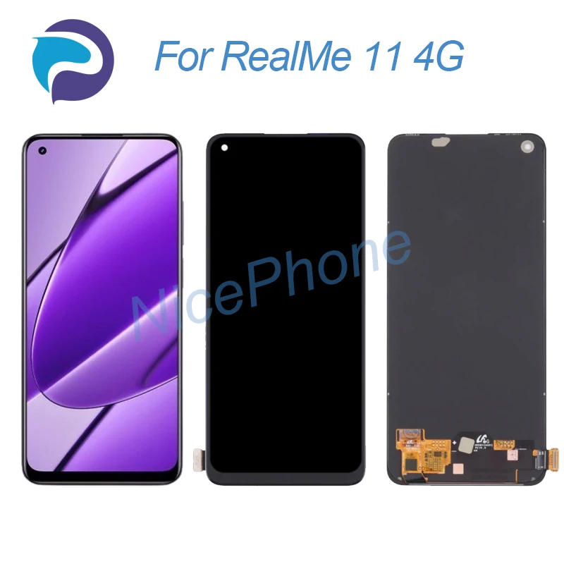 

Для RealMe 11 4G ЖК-дисплей кодирующий преобразователь сенсорного экрана в сборе Замена 6,4 "RMX3636 для RealMe 11 4G экран ЖК-дисплей