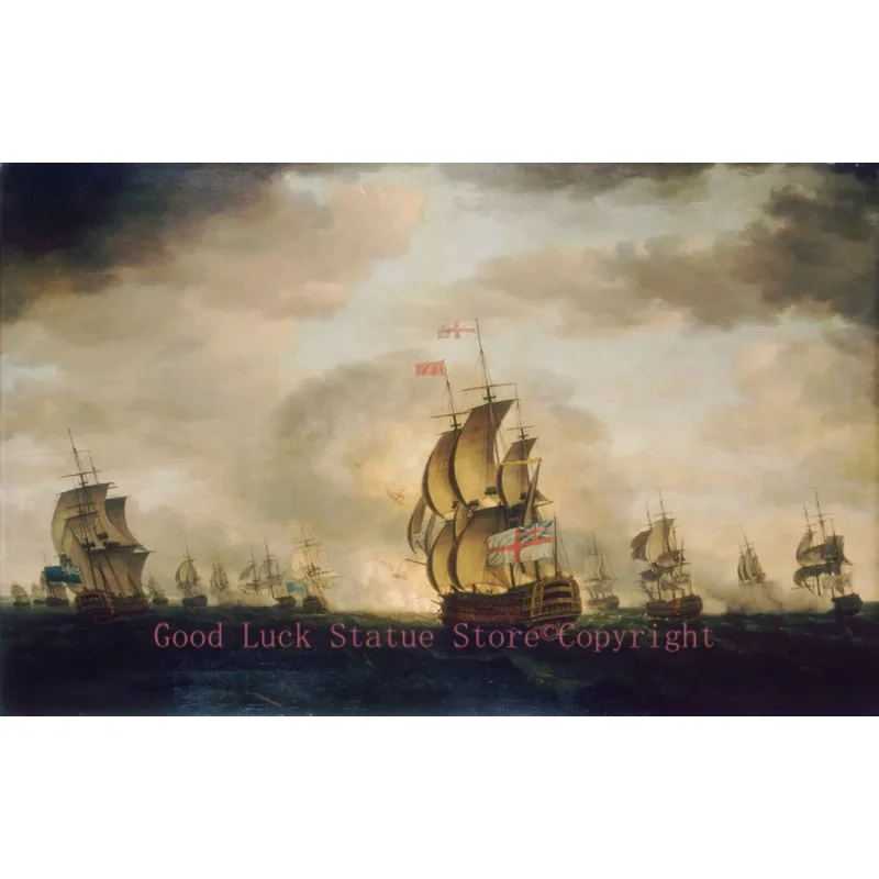 

wholesale oil painting # The Moonlight Battle of Cape St. Vincent print oil painting on canvas -Free shipping cost