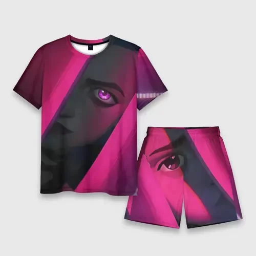 Men's T-shirts Shorts Sets Anime Arcane League Jinx 3D Print Tracksuit Outfits Plus Size Sportwear Suits Street TShirt Two Piece 3