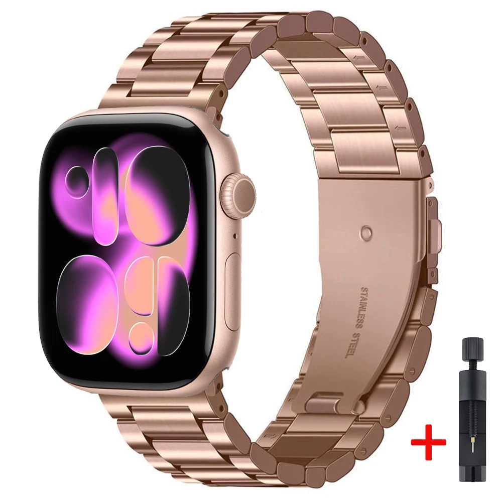 Elegant Metal Bracelet for Apple Watch - Fashionable Strap and Belt Accessory