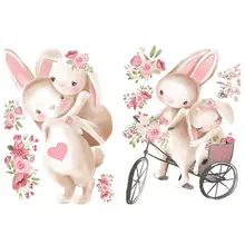 30X40CM Cartoon Cute Bunny Wall Stickers For Baby Nursery Wall Decals Home Decoration For Kids