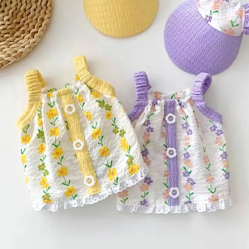 Flower Dog Dress Summer Dog Clothes Pet Vest for Small Dogs Pet Clothing Cute Kitten Puppy Dress Chihuahua Girls Apparel