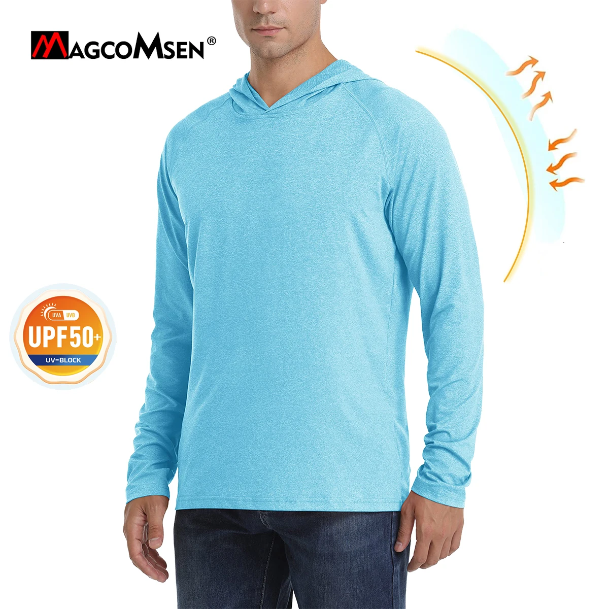 Camiseta De Manga Larga Hombre UPF 50+ | Protección Solar, Transpirable Y Ligera | Para Deporte, Senderismo Y Verano