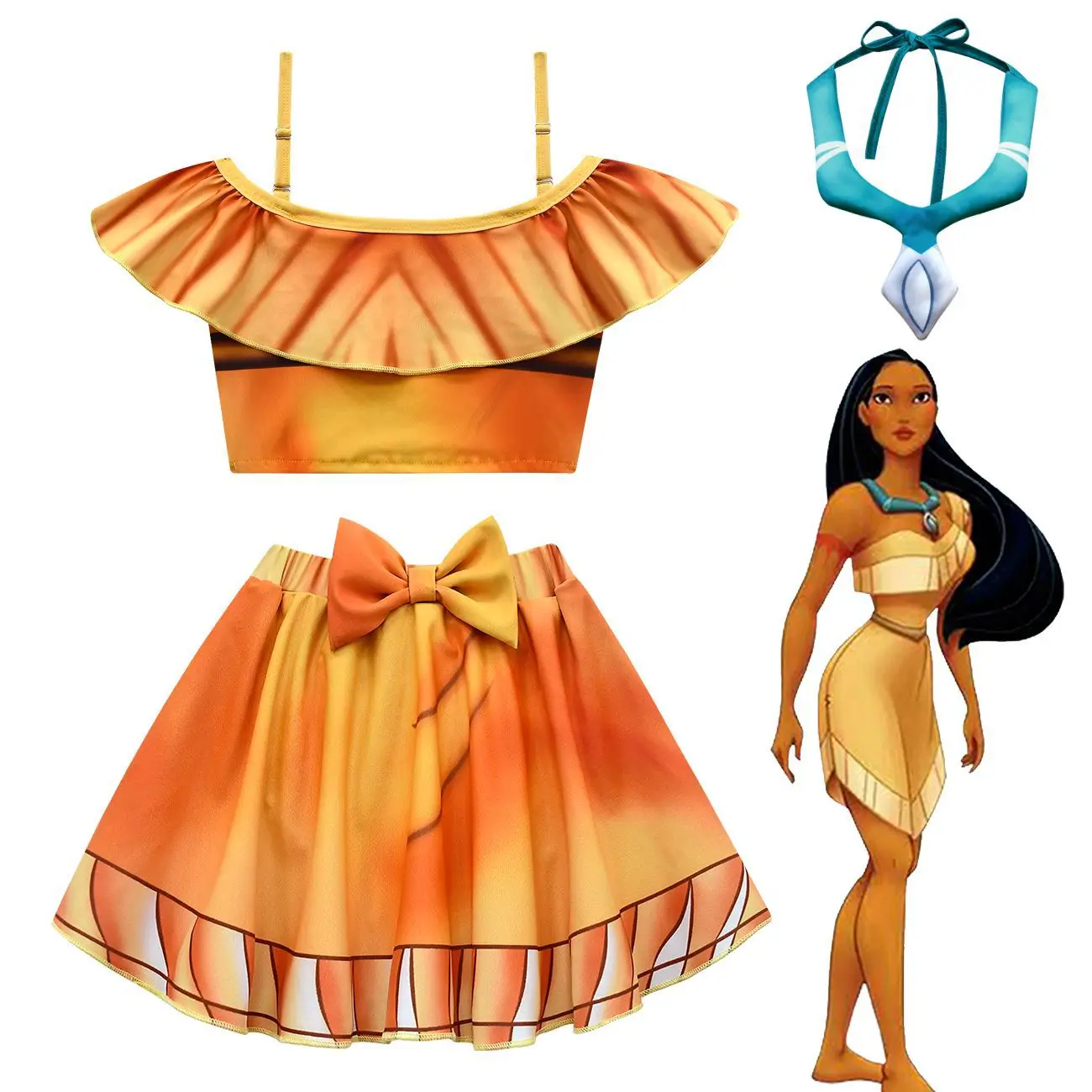 Costumi Carnevale Vestito Pocahontas Disney Bambina Ragazze