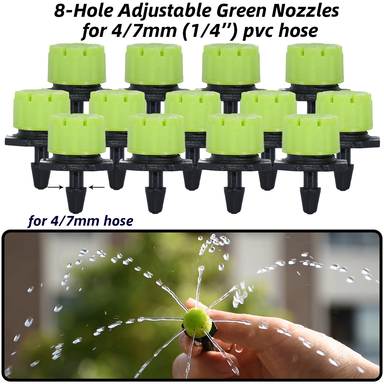 SPRYCLE 5-50M Automatic Garden Watering Adjustable Drip Irrigation System 1/4'' 4/7mm Hose Connectors for Pot Plants Greenhouse drip irrigation system