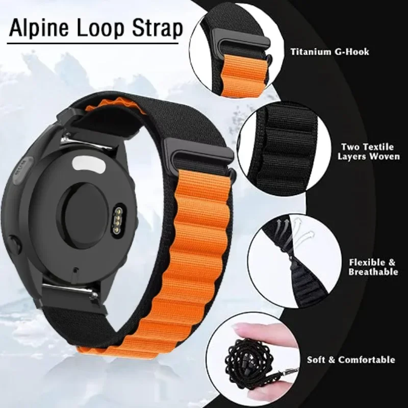 Nylon Loop Strap - Comfortable Wristband, 22mm/20mm