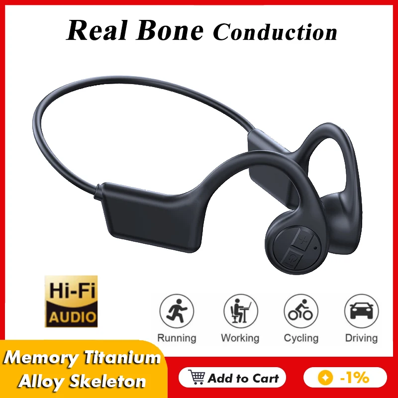 X7BoneConductionHeadphonesWirelessBT50EarphoneOutdoorSportsHeadsetWaterproof