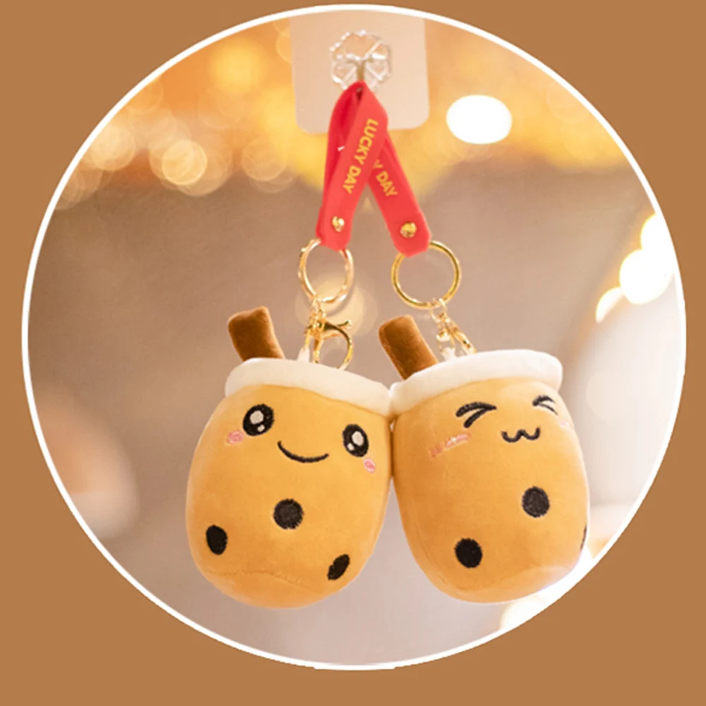 

10cm Cute Boba Plush Toys Small Pendant Bubble Milk Tea Soft Doll Boba Keychain Bag Pendant Birthday Xmas Gifts for Child Kids