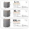 180L Storage Clothes Bins with Fabric Houndstooth Lids Container Organizers Saving Space Bags Quilt Wardrobe Bag Closet Handle 6