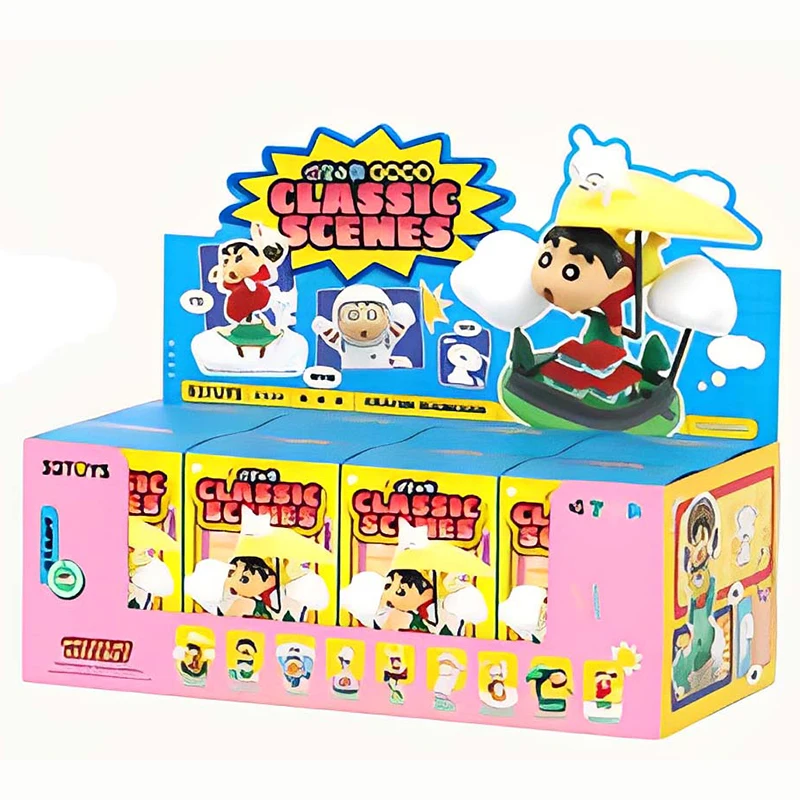 thumbnail image 1 of Figuras de acción de la serie Crayon Shin Chan, caja ciega, escena clásica, decoración de figuras de anime de dibujos animados, modelo de PVC, juguetes de adorno, regalo, 1 of 5