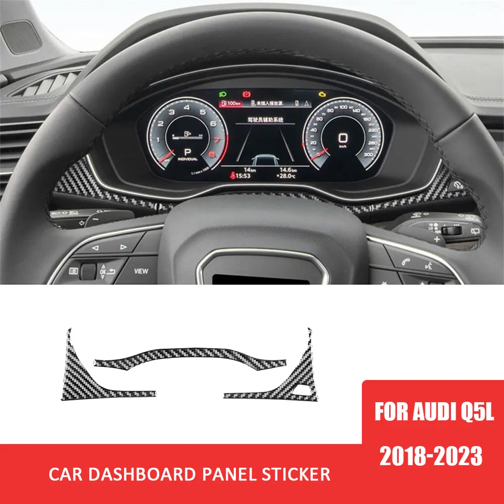 

Декоративная рамка для приборной панели автомобиля, наклейка с отделкой для Audi Q5L 2018-2023, чехол из углеродного волокна, аксессуары для автомобильного интерьера LHD RHD
