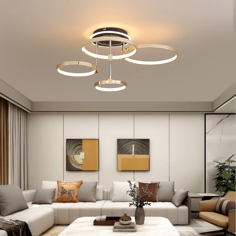 Gold/Chrome Plated Glow Modern led Ceiling Lights for Living Dining Room Bedroom Study Room Hanging Ceiling Lamp Fixtures