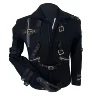 Impersonator Michael Who's BAD Concert Jacket with Punk Rivet Black Outwear 1