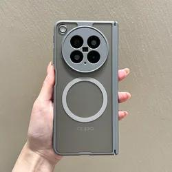 Matte Transparent Magnetic Wireless Charging Case with Hinge Protection - OPPO Find N5 (GRAY)