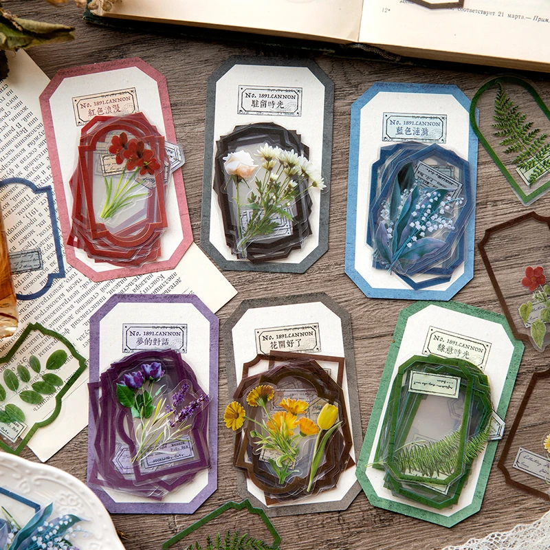 

12packs/LOT Meet the blooming flowers series retro creative decoration DIY PET stickers