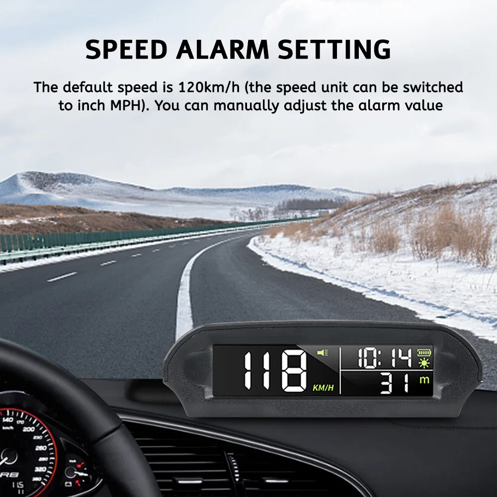 Auto Wireless Solar Auto HUD Head Up Display Digital GPS  Geschwindigkeitsmesser