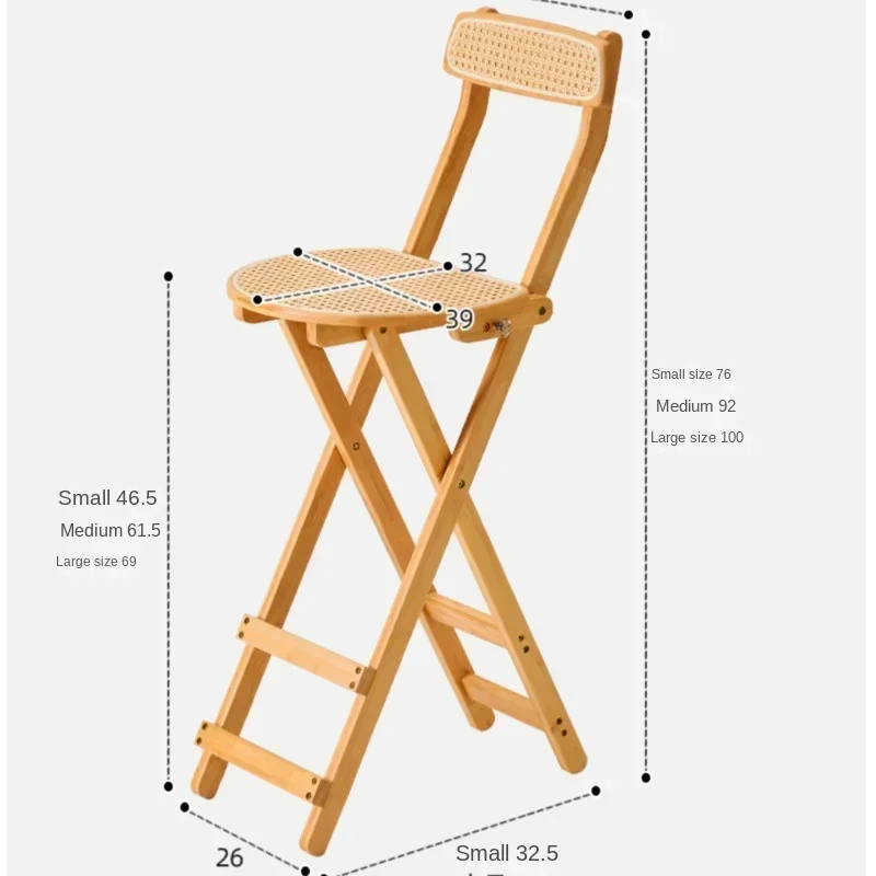 Dining Room Chairs Fashion Modern Dining Chairs Natural Bamboo Bar Chair Rattan Woven Design Counter Stools Arc Backrest