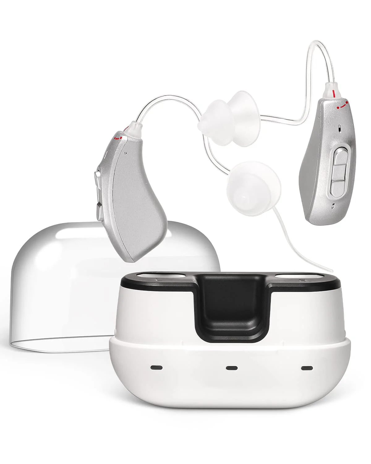 Hearing aid rechargeable hearing aid invisible amplifier 10 channel BTE charging arret noise reduction function