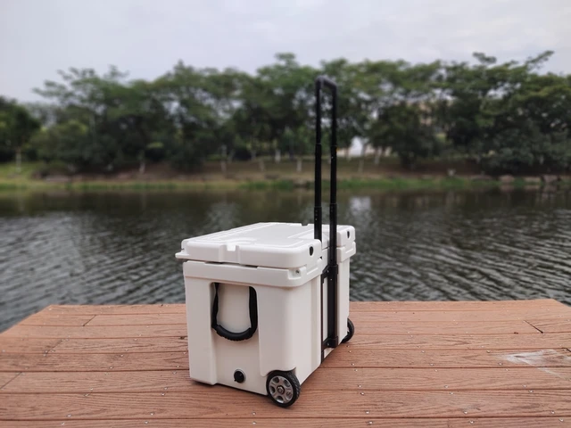 40l Rotomolded Camping Cooler Box Ice Chest Cold Chain Box With Wheels And  Telescoping Handle - Tool Parts - AliExpress
