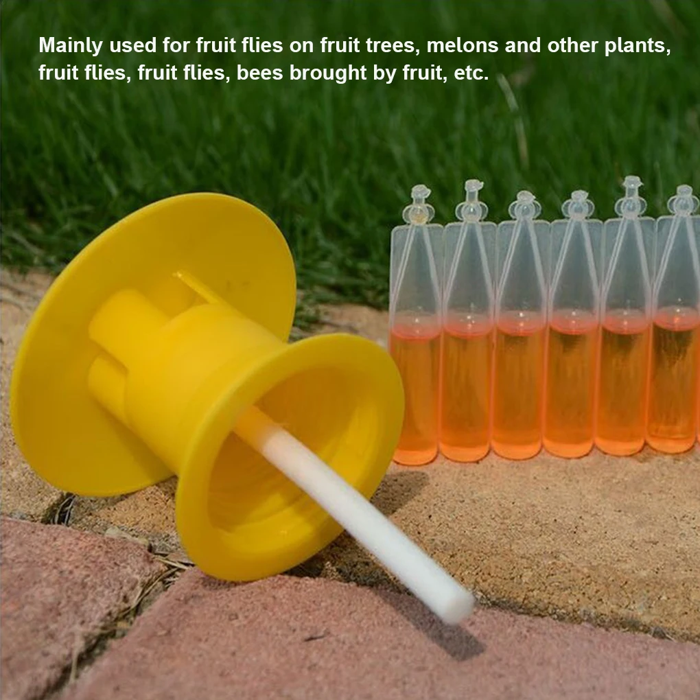 

Hot! 1/2/5/10/20PCS Fruit Fly Trap Killer Plastic Yellow Drosophila Trap Fly Catcher Pest Insect control For Home Farm 6*6*2CM