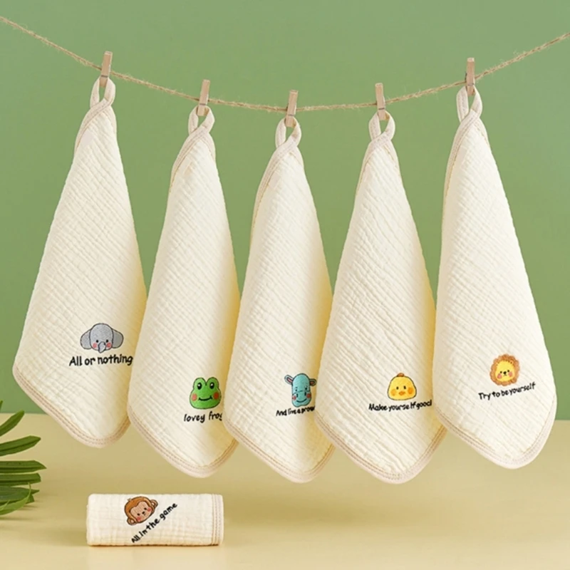 

Baby Towel 4-Layer Soft Burp Cloth Breathable Toddler Wash Cloth Square Face Towel Drooling Bib Kindergarten Cartoon Facecloth