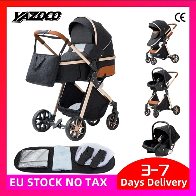 Poussette bébé 3 en 1, système de voyage, landau léger pour nouveau-nés, tout-terrain, compacte et pliable, poussette d'hiver pour bébé 1