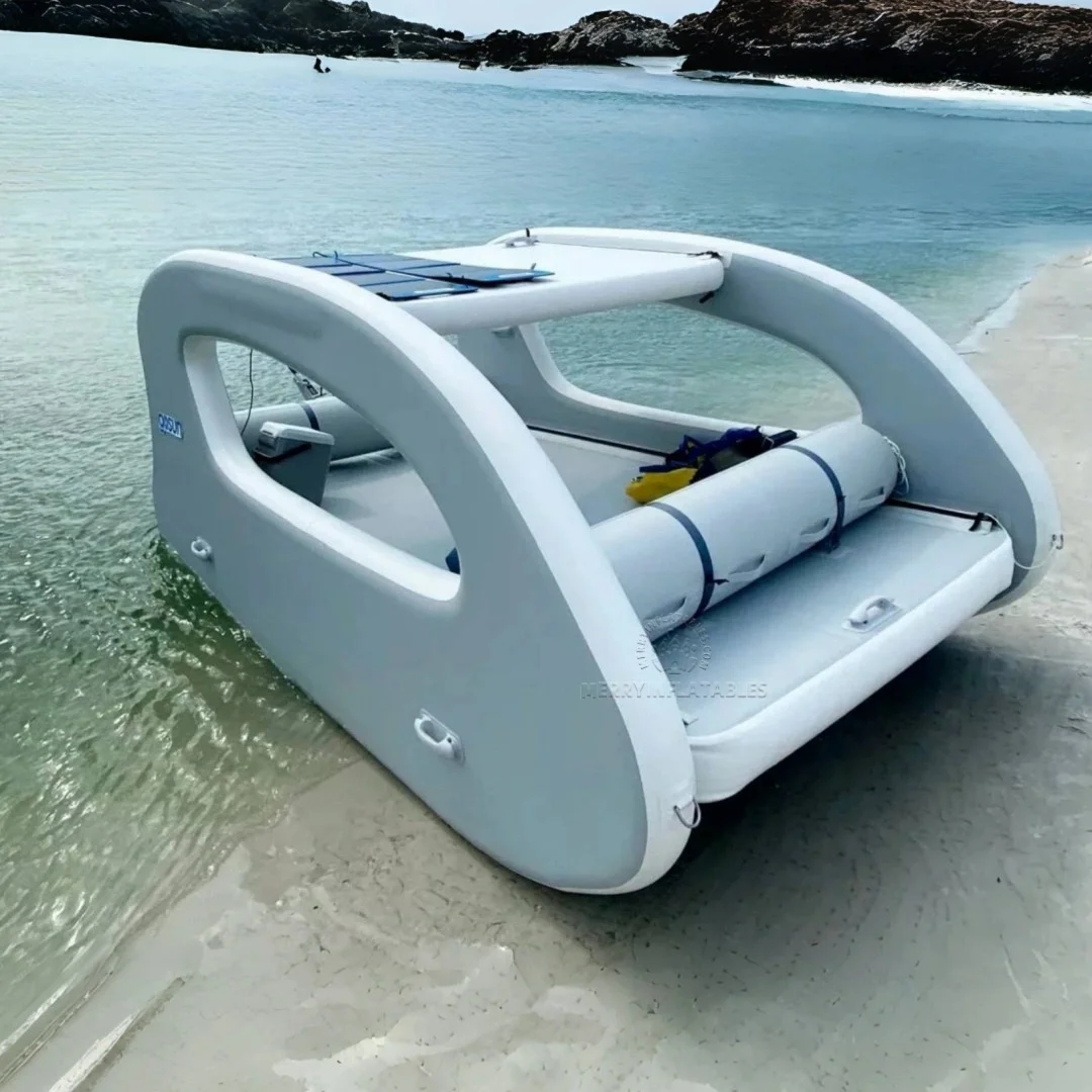 Circular Inflatable Boat Water Inflatable Boat House lounge Electric Solar inflatable Solar ...