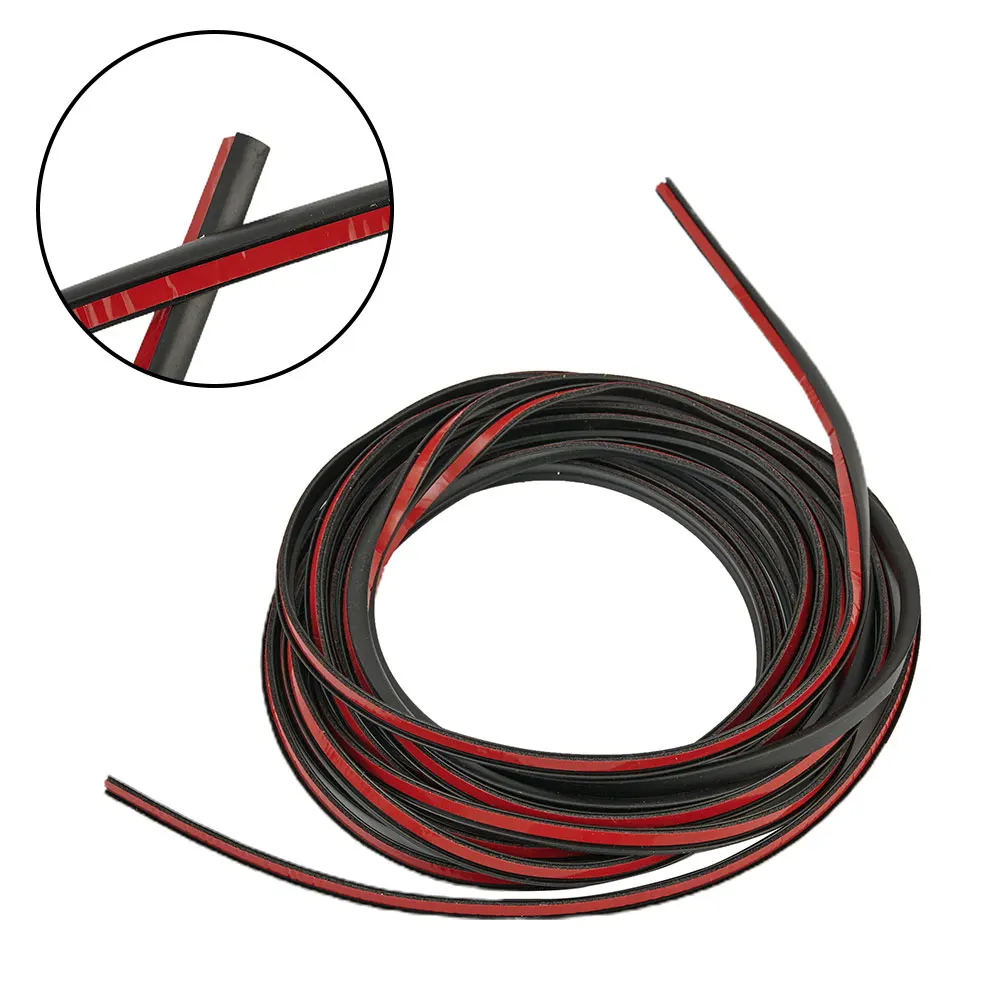 

5M T-Type Rubber Sealing Strip Black For Car Edge Trim Bumper Lip Side Skirt 5MM*7MM Reducing The Interior Noise When Driving At
