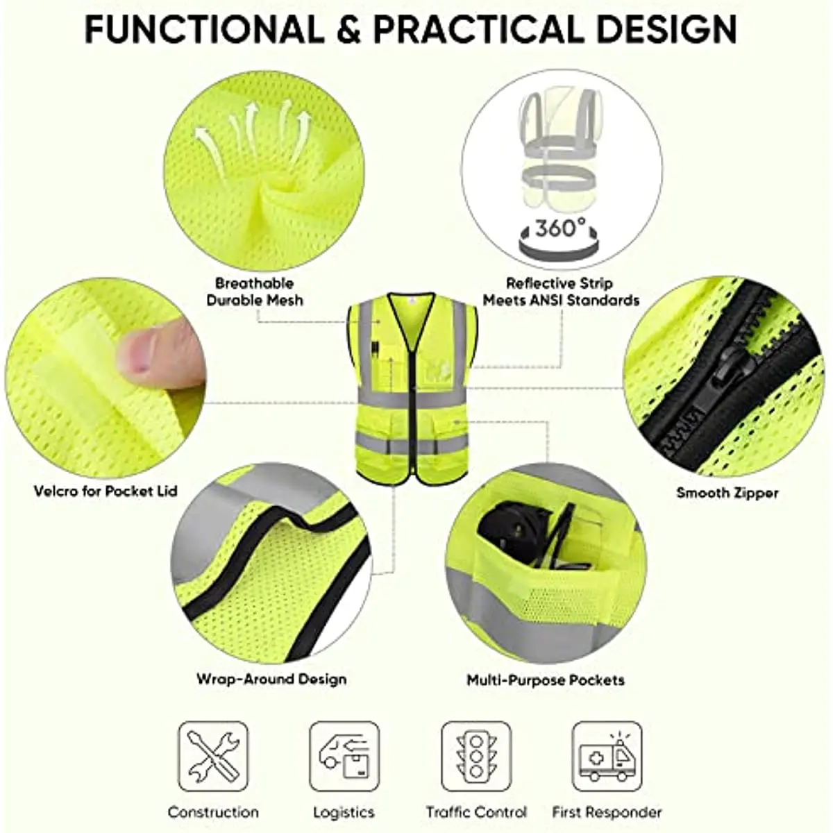 Customize Your Text Sign High Visibility Summer Breathable Safety Work Reflective Vest Personalized Construction Traffic Outdoor reflective safety vest