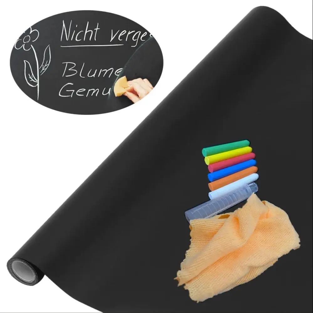 Mintura,Large Chalkboard Wall Sticker Self-Adhesive Removable Waterproof Chalkboard Paper DIY Home Bedroom Kids Decor with Chalk