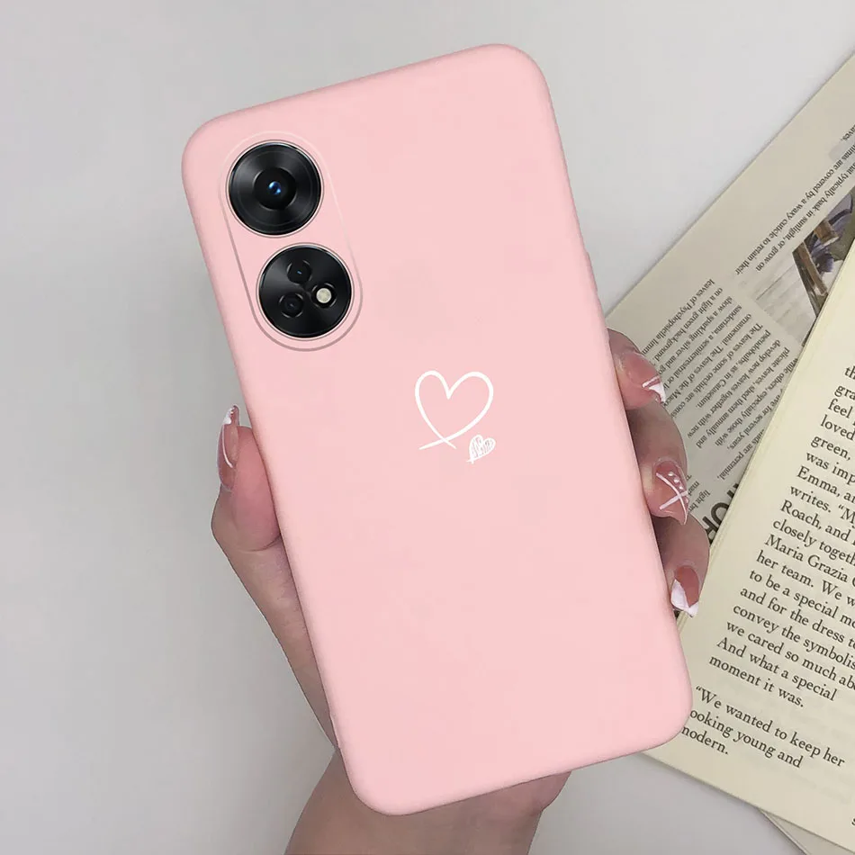 Fashionable Heart & Flower Cat Design Silicone Shockproof Phone Case - Frosted Back Cover