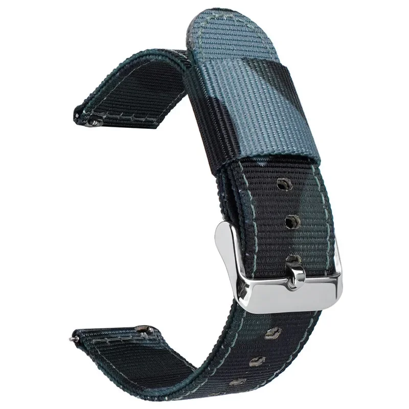 Camouflage Nylon Quick Release Waterproof Sport Watch Strap Bracelet