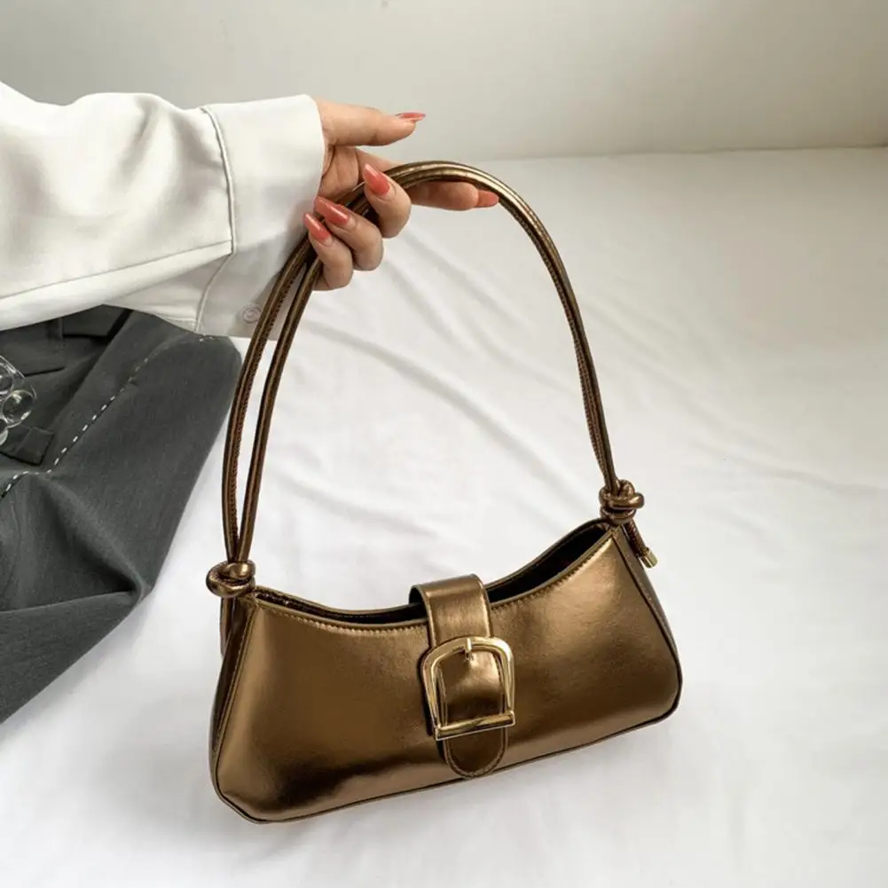 Capacity Shoulder Bag Korean Style Faux Leather Shoulder Bags for Women with Adjustable Straps Capacity Chic Glossy Finish
