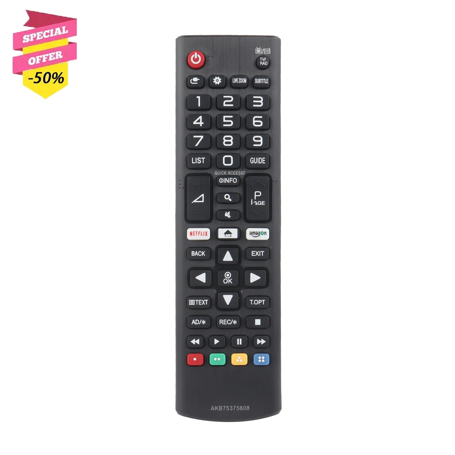 Controle Remoto Compatível com lg Led tv Lcd 32lk61 32lk62 43lk59 Substituição Controlador com Botão Netflix Novo Akb75375608