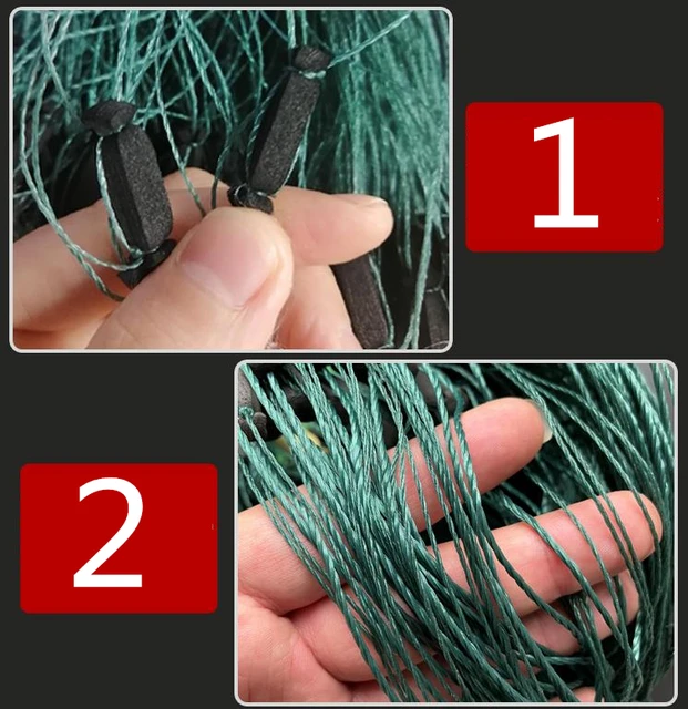 Finefish 50m 100m Fishing Net 3 Layers Monofilament Network With Float Outdoor Catch Fish Gillnet Trap Gear 3