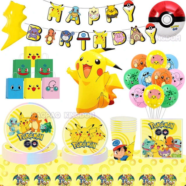 Décoration de fête d'anniversaire pokémon, fournitures de fête