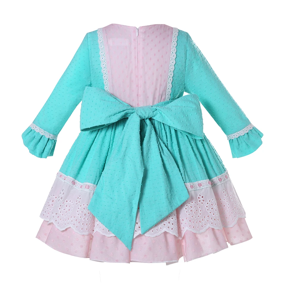 فستان فاخر مع العيينة ، الأزرق والوردي ، للأطفال ،...