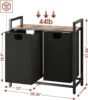 Laundry Basket Organizer, Laundry Hamper with Shelf & 2 Pull-Out Removable Bags, Dirty Clothes Hamper Organizer for Laundry Room 1